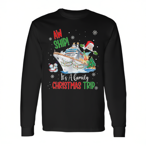 Camiseta de manga larga a juego para la familia Aw Ship Its A Christmas Cruise Trips 2025 - Product Image 2