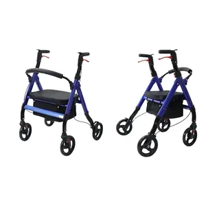 Portable Adjustable Shopping Medical Outdoor Aluminium Medical Walker With Seat