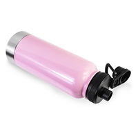 Haute qualité 32oz Double paroi en acier inoxydable flacon à vide large bouche bouteille thermos avec deux compartiments de stockage de collations