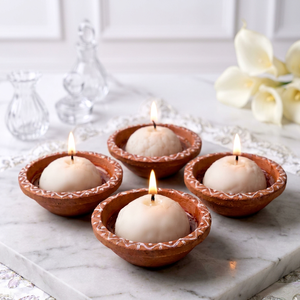 Festive Candle Rasgulla Shape <b>Scented</b> Candle-Handmade Soy Wax Candle for Diwali Best Price Wholesale Indian Sweet return gift - Product Image 1