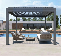 Toit à persiennes en aluminium à commande manuelle sur mesure, protection UV, pour terrasse, balcon, jardin, gazebo, patio, cour arrière, extérieur