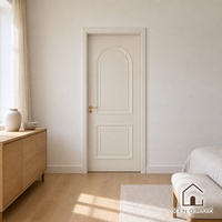 Ensemble de porte intérieure en bois XINGRUO avec cadre, panneau cintré, noir mat, simple battant, poignée dorée, taille personnalisée pour villa et appartement
