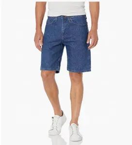 Shorts de denim estilo clássico personalizado, calção masculina clássica relaxada com cinco bolsos