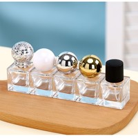 Échantillons en gros de petite taille 18 ml, flacon pulvérisateur de parfum mini vide en verre carré à sertir, rose, avec écran sérigraphié givré