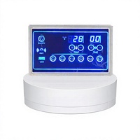 Panneau de commande informatique de style paysager pour sauna infrarouge avec boutons de commande, écran LCD, système audio intégré et interrupteur d'alimentation
