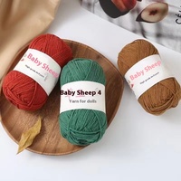 Mignon 4 plis peigné 100% fil de coton haute ténacité lait bébé laine pour bricolage tricot à la main teint motif boule et poupée