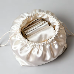 Imitation Silk Satin Drawstring <b>Bag</b> Satin Handbag Dust <b>Bag</b> Drawstring Pouch Silk Storage <b>Bag</b> Wig <b>Bag</b> Custom Logo Packaging <b>Bag</b> - Product Image 4