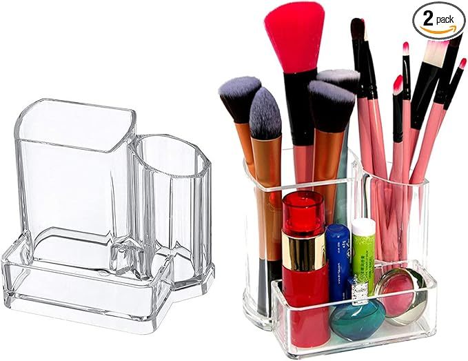 2 Pcs Acrylic Pen Cosmetic Holder
