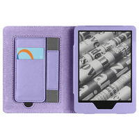 Casing Folio Kulit PU Motif Leci Baru untuk Kindle Paperwhite 12th 11th Kpw 6 dengan Tali Pegangan Pelindung