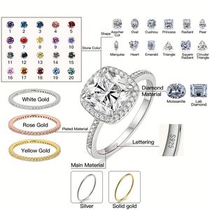 Wholesale Solid Gold Engagement Rings 10K 14K 18K VVS Moissanite Women's Stylish Design - Product Image 4