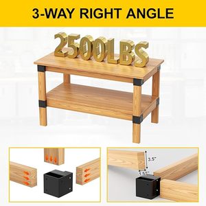 Kit di Staffe <span class=keywords><strong>per</strong></span> Banco da Lavoro Resistente - 8 Pezzi di Staffe <span class=keywords><strong>Angolari</strong></span> in Acciaio a 3 Vie <span class=keywords><strong>per</strong></span> Banco da Lavoro Personalizzato, Scaffalature, Tavolo da Lavoro - Product Image 5