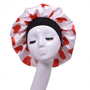 Bonnet en satin élastique imprimé 36*36cm avec large bande, foulard en soie, bonnets de nuit personnalisables avec logo pour femmes - Product Image 1