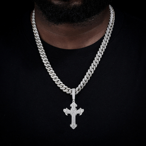 패스 다이아몬드 테스터 힙합 VVS Moissanite 펜던트 아이스 아웃 925 스털링 실버 럭셔리 크로스 펜던트 골드 쥬얼리 남성용 - Product Image 5