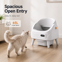 Litière pour chat semi-fermée intelligente avec contrôle WiFi, robot, 65L, grand espace, isolation des odeurs, capteur de sécurité, matériau PP