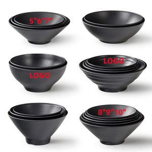 Bát Ramen Lớn Màu Đen Thân Thiện Với Môi Trường Tùy Chỉnh Bộ Bát Súp Trộn Rau Trộn Trái Cây Melamine - Product Image 1