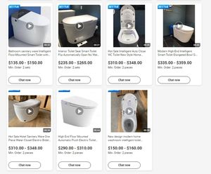 Ensemble de toilettes et d'évier à capteur d'intérieur Siège de toilette chauffant intelligent Piège en céramique S Siphonic Toilette de luxe - Product Image 6