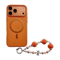Étui magnétique gaufré style Ins haut de gamme pour iPhone 17 Pro Max, 16, 15, 14 avec sac à main perlé et coffret cadeau 15