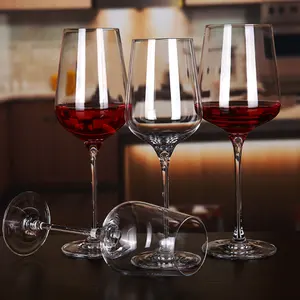 Copa de vino tinto de cristal de lujo personalizada, copa de champán con tallo para banquete