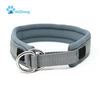 Collier de chien personnalisé de luxe en nylon réfléchissant confortable avec rembourrage en mousse, à enfiler