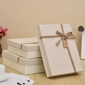 Rechteckige Hanfseil einfache Geschäfts geschenk box Kleidung Hemd Verpackungs box Geburtstags geschenk box