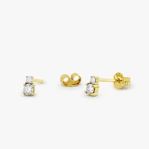 Boucles d'oreilles de luxe Dhani Jewels en or 14 carats avec deux pierres, diamants naturels de clarté VS, vente en gros pour boutiques - Product Image 6
