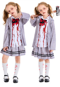 Horreur Vampire <span class=keywords><strong>Zombie</strong></span> Cosplay Costume filles et garçons Halloween Costumes enfants étudiant Style sanglant <span class=keywords><strong>Zombie</strong></span> carnaval déguisement - Product Image 6