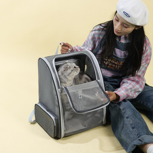 Factory direct supply of <b>cat</b> carriers, pet bags, portable <b>backpacks</b>, comfortable, breathable, expandable, and foldable pet bags. - Product Image 4