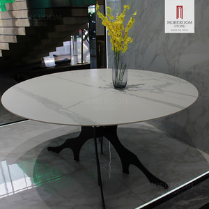 Round Ultra <strong>Thin</strong> Sintered Stone <strong>Dining</strong> <strong>Table</strong> 12mm Artificial Marble Color for Minimalist Decor - Product Image 2