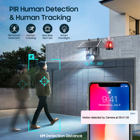 Caméra solaire Sectec HD 4MP 4G avec carte Sim 6W 2K IP 66 Caméra réseau PTZ dôme de vitesse domestique CCTV extérieure intelligente avec projecteurs