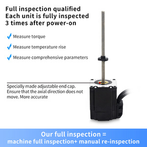 محرك خطوي خطي هجين متكامل من UMOT بعزم دوران 0.45 نيوتن متر، <span class=keywords><strong>2</strong></span>/4 مم، قوة دفع 570/380 نيوتن، 42 مم، مع محرك خطوي مغلق الحلقة Nema 17 ومشفر - Product Image 6