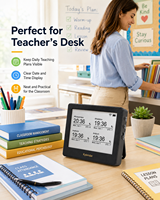 Kylendar Mini Horloge numérique électronique de 4,2 pouces, calendrier de bureau, planificateur d'étude pour professeurs et étudiants, affichage multi fuseaux horaires
