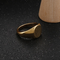 KALEN Unisex Minimalist Gold/Silber/Schwarz Edelstahl Runder Blank Schmuck ring für Logo