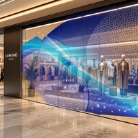 Écran d'affichage transparent LED, grille d'écran en plastique, pas de pixel de 6 mm, application intérieure, indice de protection IP45, fonction SDK pour le texte