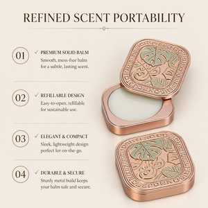 น้ำหอมแบบแท่ง HKH Square Slide Lid Solid Perfume Compact สำหรับผู้ชายและผู้หญิง เหมาะสำหรับการเดินทาง แคมป์ปิ้ง งานปาร์ตี้ และใช้ระหว่างเดินทาง - Product Image 2