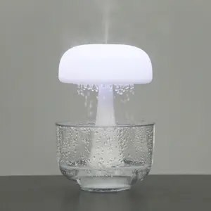 Christmas Gift White Noise Machine Rain Drop Humidifier Mushroom Rain Cloud Humidifier Raindrop Lamp Table Rain Water Diffuser