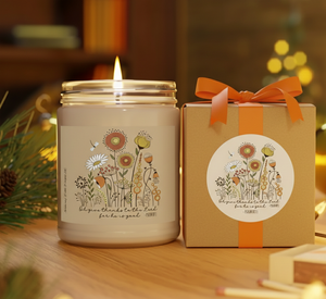 Thanksgiving Christmas Ramadan & Diwali Soy Wax Meadow Jar Candle Eco-Friendly <b>Indoor</b> Home <b>Decor</b> with Elegant Design Handmade - Product Image 1