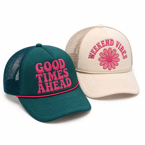 Custom Trucker High Quality Gorras 5 Panel Snapback <b>Hat</b> Cotton Two Tone Trucker Cap With Custom Embroidery Logo - Product Image 5