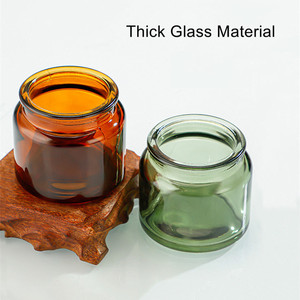 Tarro de vela de vidrio pequeño verde marrón a bajo precio del fabricante con tapa de corcho para tarros de vela de muestra - Product Image 3