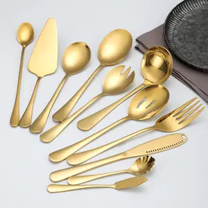 Kitchen Serving Spoons Slotted Spoons Serving Forks Butter Knife Stainless Steel Serving Utensils