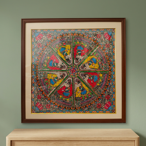 Pintura Madhubani Cultural de Bihar, Lienzo 3D Hecho a Mano, Arte Folclórico, Decoración de Pared, 2493 USD de Ojistha Industries, Jharkhand 2500 - Product Image 5