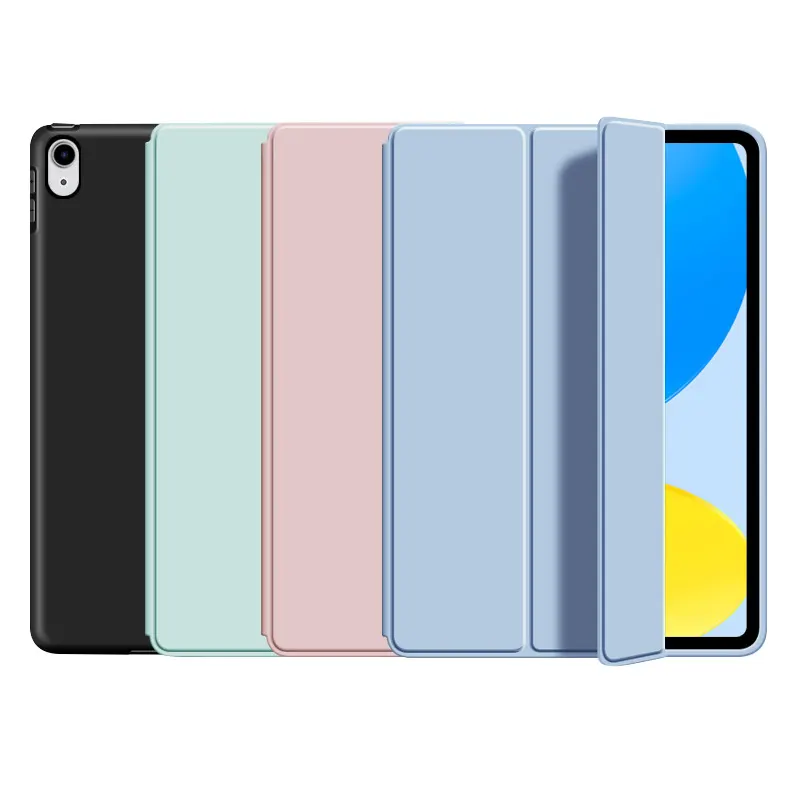 Nouveau modèle de protection en silicone avec matériau en cuir PU housse arrière multicolore pour tablette iPad 10e 10.9 pouces
