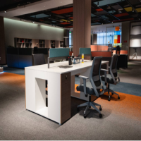 Estaciones de Trabajo Modulares Modernas de MDF Personalizadas para 6-8 Personas, Muebles de Oficina con Diseño Ergonómico