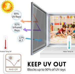 KESPEN <strong>Window</strong> <strong>Privacy</strong> Film One Way Daytime <strong>Privacy</strong> Static Cling Sun Blocking Anti UV Reflective Vinyl Tint 78 in Home Office - Product Image 2