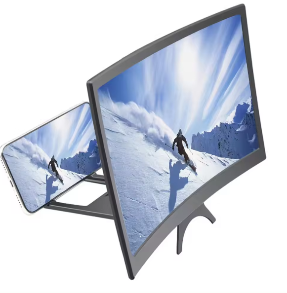 12-Inch Curved Screen 3D Phone Screen Amplifier New Popular Mobile Desktop Stand Customized OEM Support