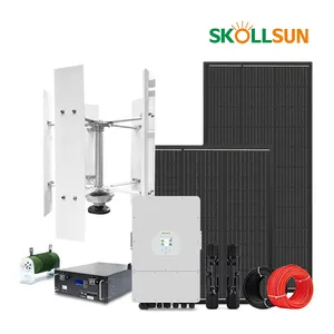 Năng lượng mặt trời hệ thống năng lượng 5000 Wát Bảng điều chỉnh năng lượng mặt trời hệ thống tuabin gió và năng lượng mặt trời bảng điều khiển hệ thống Hybrid 5KW 6KW 8KW 10KW cho nhà