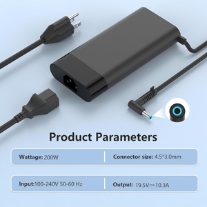 Adaptateur secteur 200W pour ordinateur portable HP, chargeur 19,5V 10,3A, alimentation avec embout 4,5x3,0mm pour Victus OMEN 16 Pavilion Gaming ZBook - Product Image 5