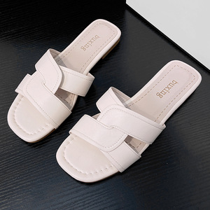 Nuove Ciabatte Estive da <span class=keywords><strong>Donna</strong></span> di Tendenza Comode Leggere e Casual con Elegante Design a Fascia Unica e Punta Quadrata Aperta - Product Image 5