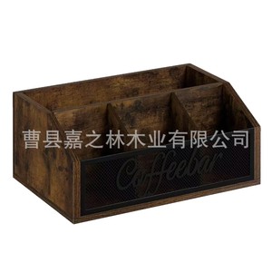 กล่องเก็บกาแฟไม้เนื้อแข็งสมัยใหม่ 32x21x13.3 ซม. ความจุขนาดใหญ่สำหรับจัดระเบียบบนโต๊ะสำหรับถุงชา กาแฟแบบแคปซูล - Product Image 5