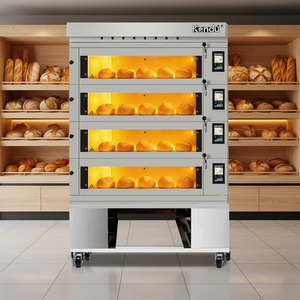 Four à pâtisserie <span class=keywords><strong>professionnel</strong></span> à 4 niveaux avec porte en verre, personnalisable en usine pour le pain, la pâtisserie, les boulangeries - Product Image 1