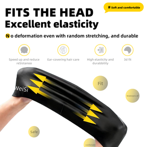 Bonnet de bain en silicone personnalisé avec impression, bonnets de bain imperméables avec clip pour les oreilles et le <span class=keywords><strong>nez</strong></span> - Product Image 4